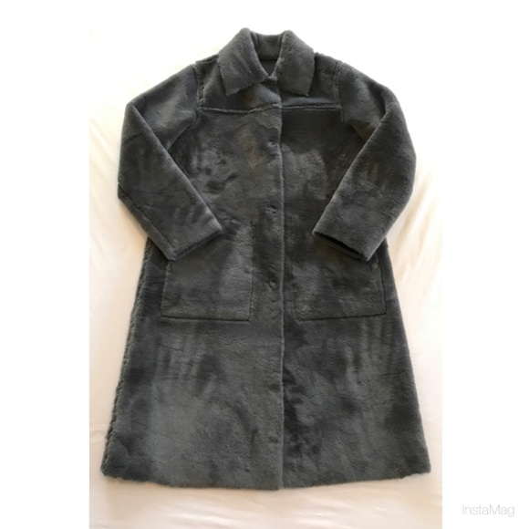 MAEVE Gray Reversible Faux Leather & Faux Fur Long Coat - Picture 11 of 16